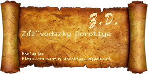 Závodszky Dorottya névjegykártya