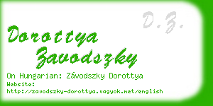 dorottya zavodszky business card