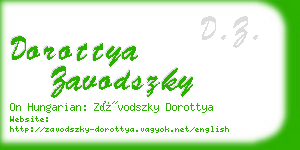 dorottya zavodszky business card